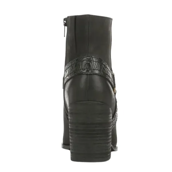 Vionic Carnelia Black Leather Ankle Boots Waterproof Booties with Buckle 7 - Image 7