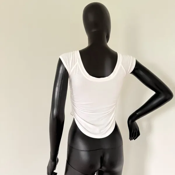 Slim Top T-Shirt Short Sleeve Top Tee Blouse Slim Fit Top Shirt Cropped Top Casual - Image 3