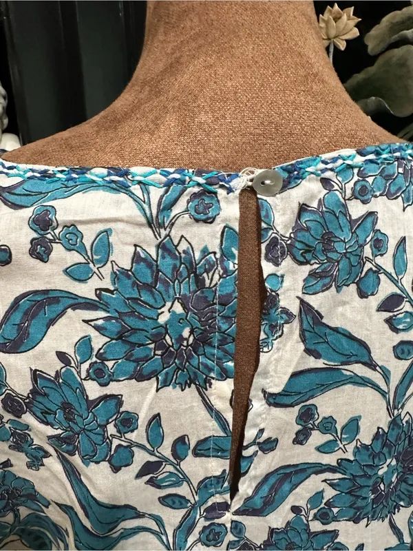 Zara Blue Patchwork Print Maxi Dress – Size Small - Image 12
