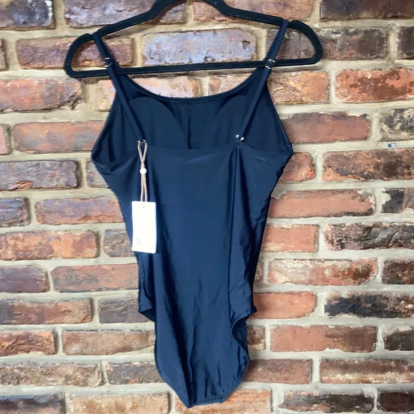 NWT Quince Black Italian Cami One-Piece Swimsuit Women's Size Small - Image 6