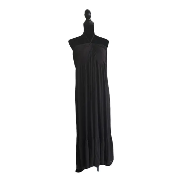 Maternal America Womens Dress Sz XL Brown Halter Long Maternity‎ NEW - Image 2