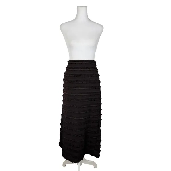 NWT H&M Dark Brown Fringe Maxi Pencil Skirt - Image 2