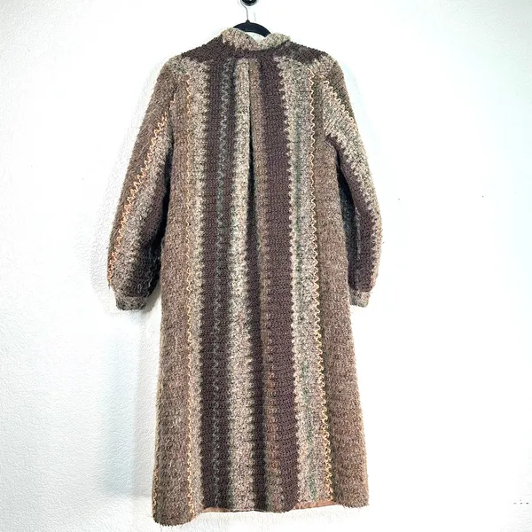 L MJ Seattle Jacket Duster Coat fuzzy boucle mohair boho-chic grannycore Knit - Image 6