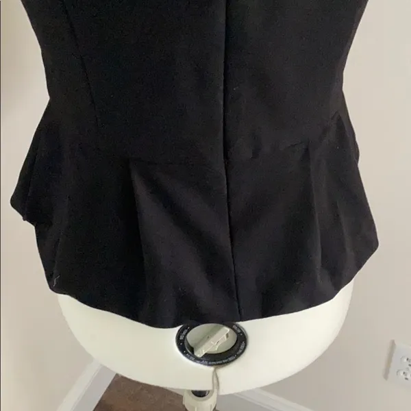 White House | Black Market Black Peplum Beaded High Neck Tank Top - Image 7