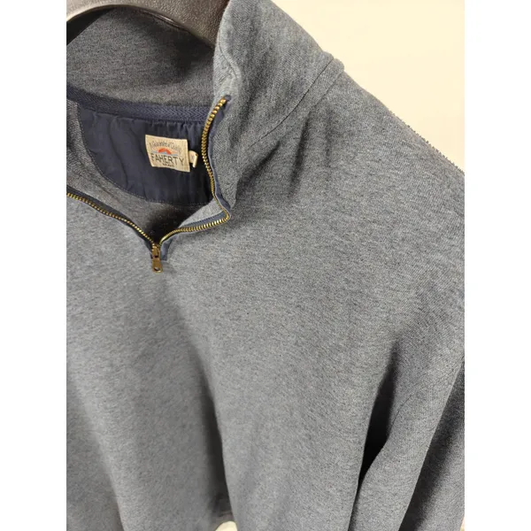 Mens Faherty Quarter Zip Pullover Blue XL - Image 3