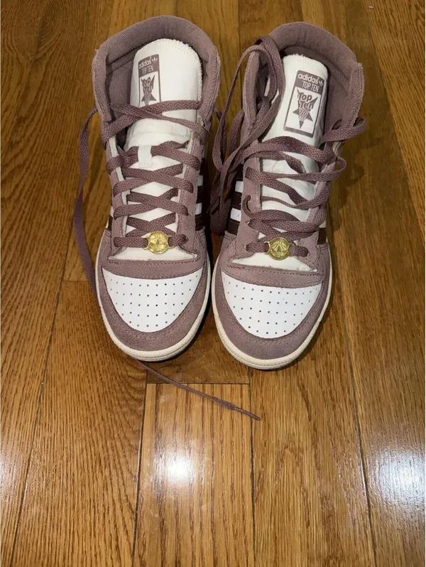 Size US 7 Women’s Adidas Top Ten RB High Casual Sneaker Shoe White Pink. - Image 7