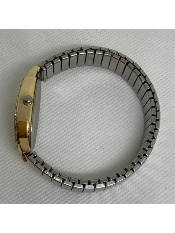 Peck & peck women’s gold tone watch 24mm rhinestones quartz watch running - Image 8