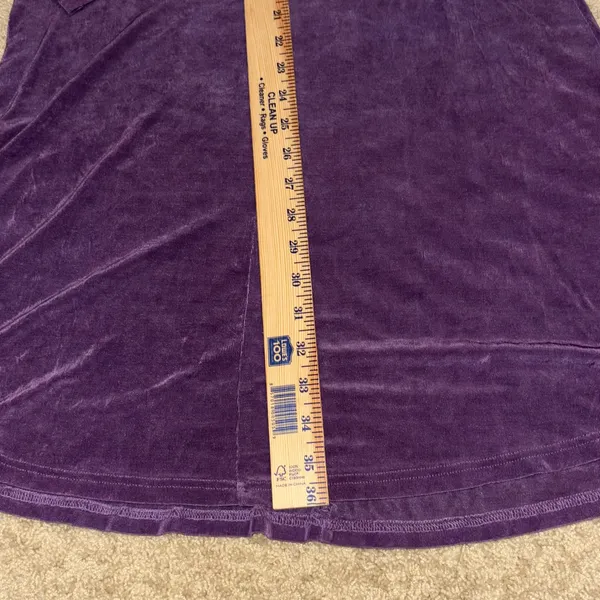 Flax ribbed Purple midi Dress, Long Sleeve, Relaxed Fit, Casual Everyday, Size M - Image 6