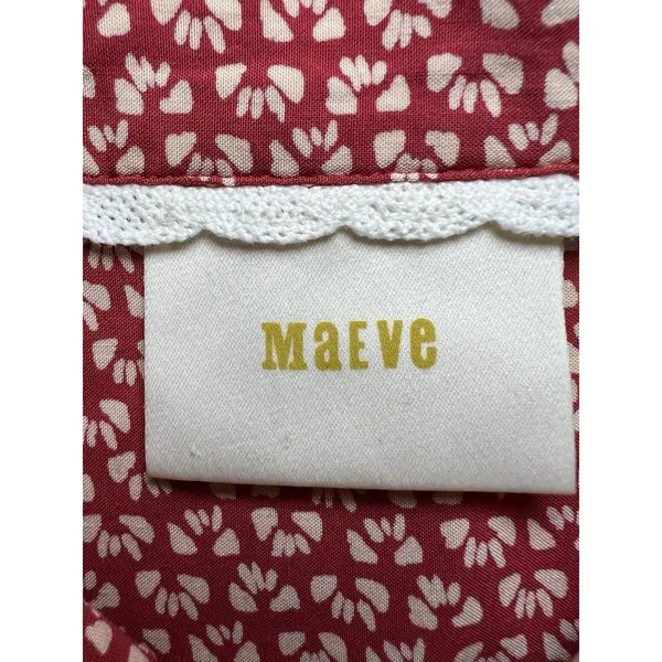 Maeve Milly cropped Tie Waist Top Collared Blouse Short Sleeve Size 8 floral - Image 4