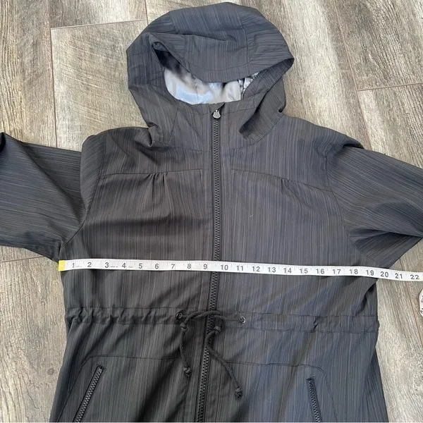 Burton Dryride Softshell Jacket Charcoal Grey Zip Rain Coat Cinched Waist Medium - Image 7