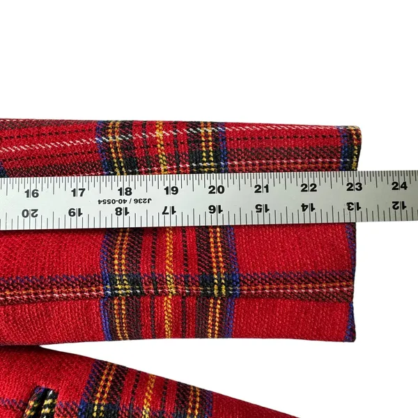 VTG Breeches Red Tartan Plaid Skirt‎ Suit Set Womens 8 Wool Blend Blazer Skirt - Image 7
