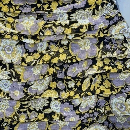 🆕 ZARA One Shoulder Floral Metallic Brocade Tiered Ruffle‎ Mini Dress NWOT XXS - Image 6