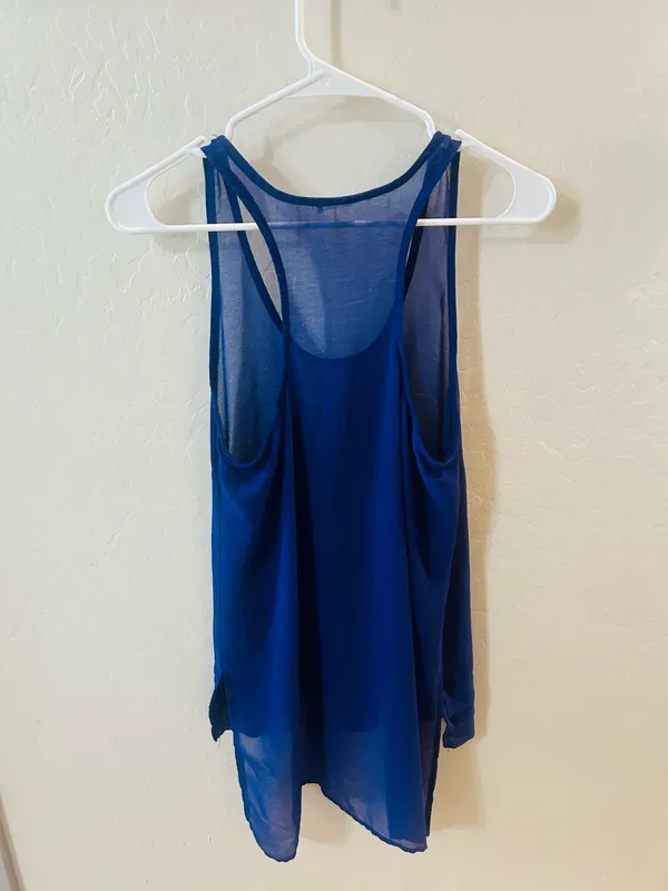 Lush Blue sheer mesh tank top - Image 3