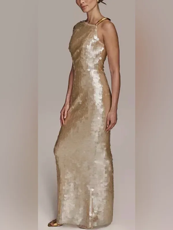 NEW Donna Karan New York Paillette Sequin Column sz 2 - Image 5