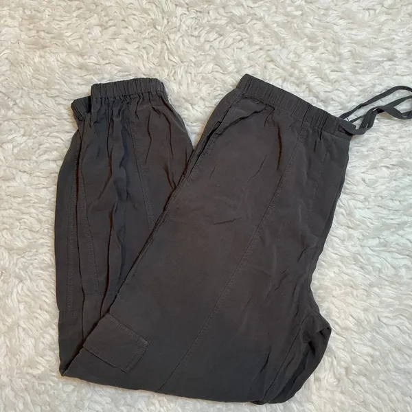 Anthropologie‎ Jogger Pants Womens XS Charcoal Grey Excellent Cargo Drawstring - Image 2
