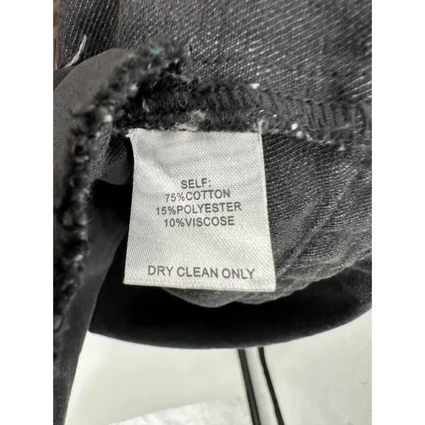 Veveret Womens Smocked Denim Shirt Jacket Puff Sleeve Washed‎ Black Small - Image 8