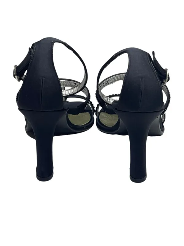 new Kenneth Cole ★ Evening Star Rhinestone Embellished Sandal ★ Black Satin ★ 8M - Image 4