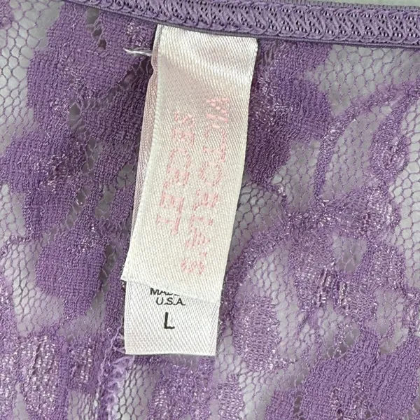 Victoria's Secret Purple Floral Lace Camisole Spaghetti Strap Vintage USA Large‎ - Image 2