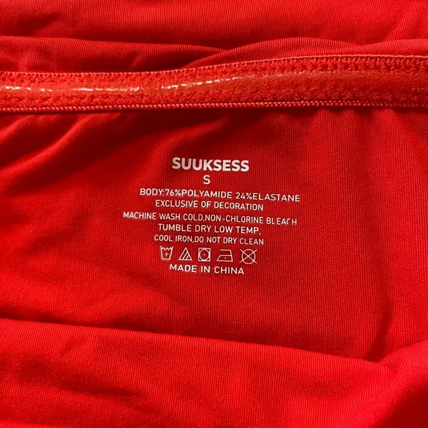 Suuksess Red Strapless Tube Top Size S Stretch Y2K Going Out Basic - Image 4