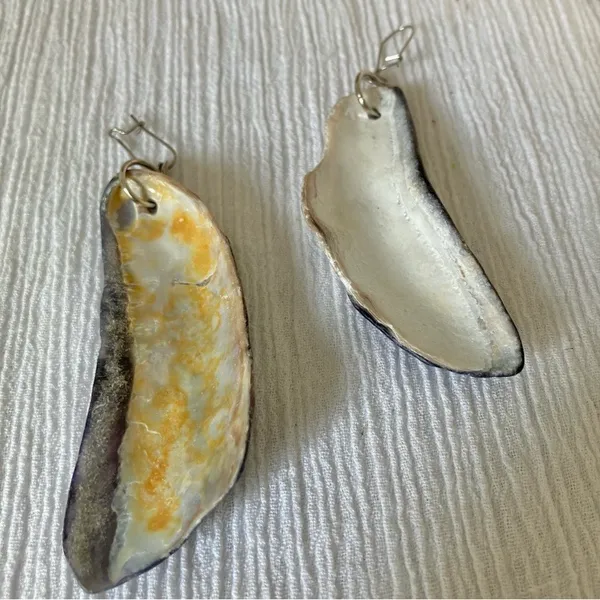 Mussel Shell Earrings Dangly Mermaidcore Beachy Coastal Eclectic Boho Jewelry - Image 7