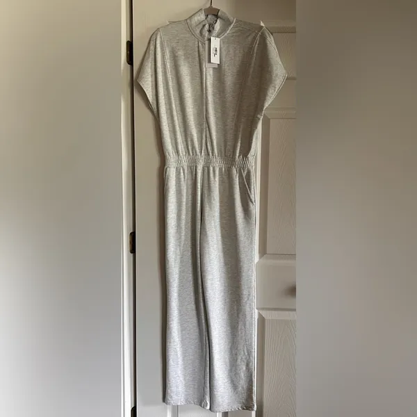 Anthropologie Sundays Womens Derby Jumpsuit‎ Light Heather Grey Sz S Minimalist - Image 4