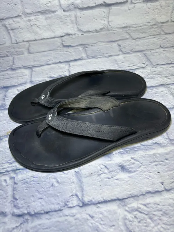 OluKai Ohana Sandals Womens Size 11 Black Flip Flops Thong Comfort Summer - Image 9