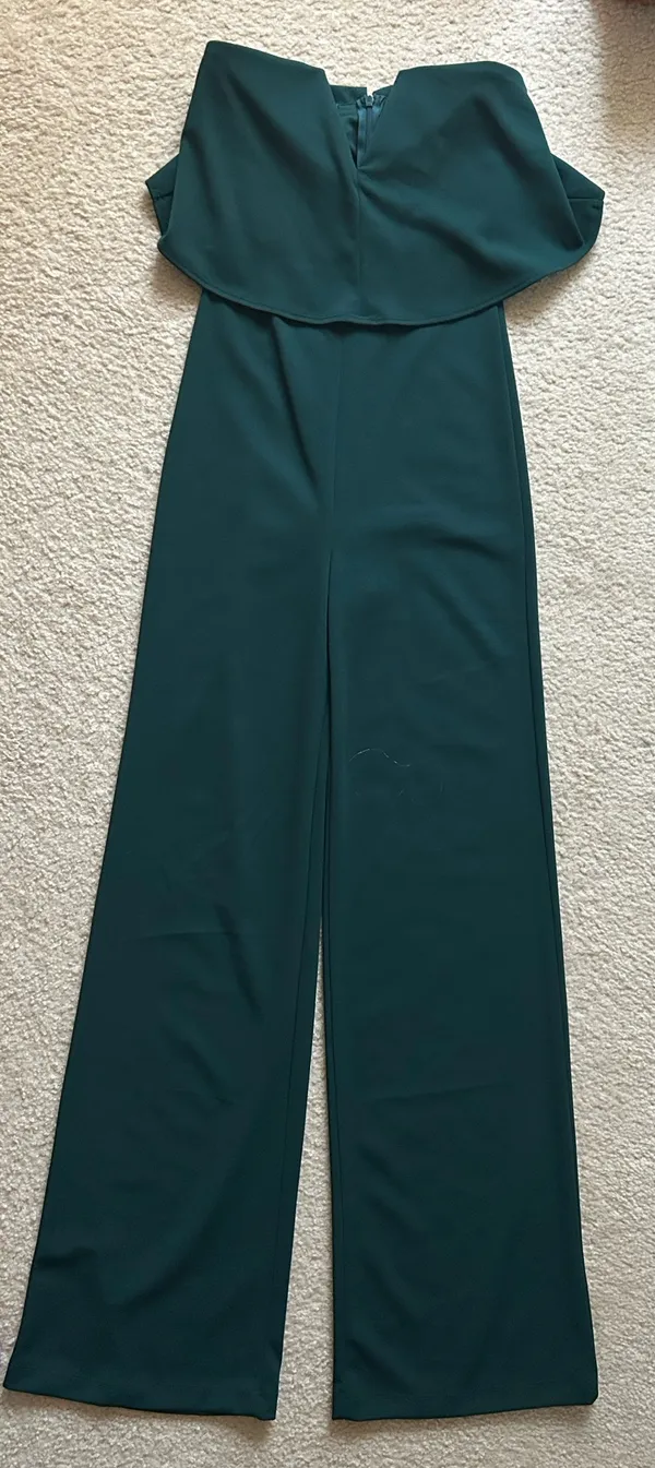 Lulus Strapless Pantsuit Green Wide-Leg - Image 2