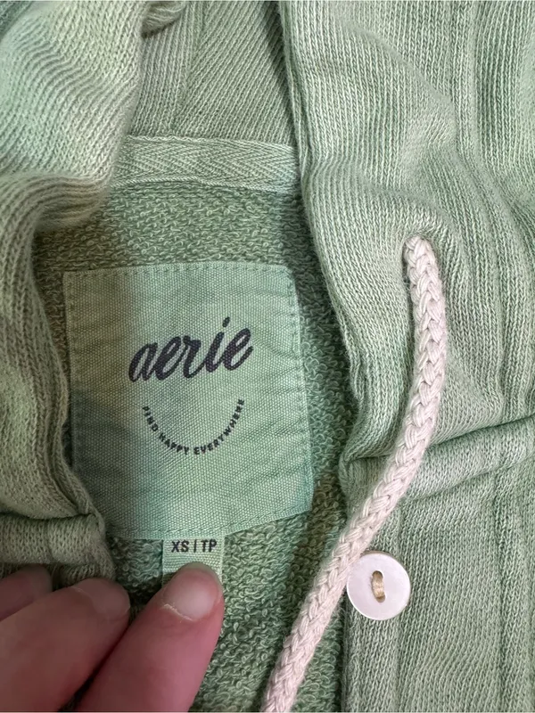 aerie Sage Green Beach Weekend Hooded Pullover oversized hoodie - Image 4