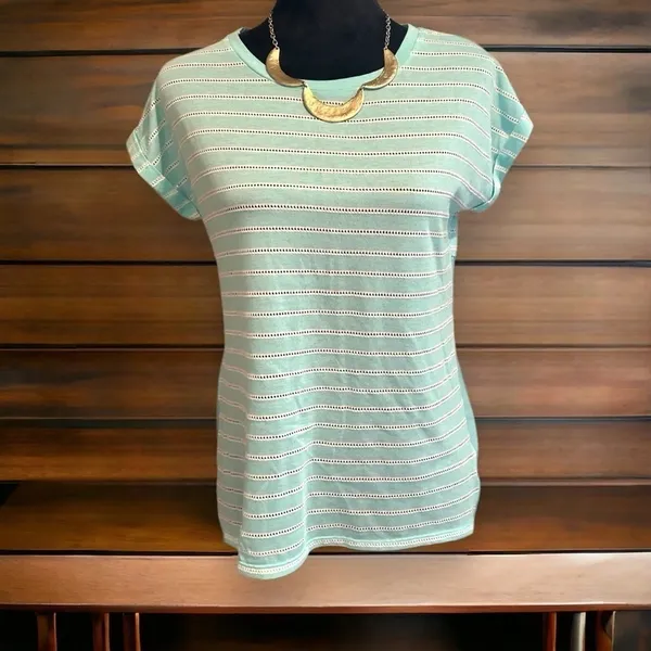 Stylus‎ short sleeve top white and robin blue small - Image 2