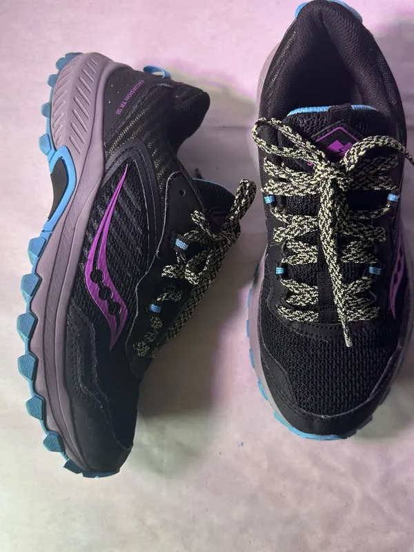 Saucony Women's Black/Purple/Blue Trail Running Shoe - Image 5