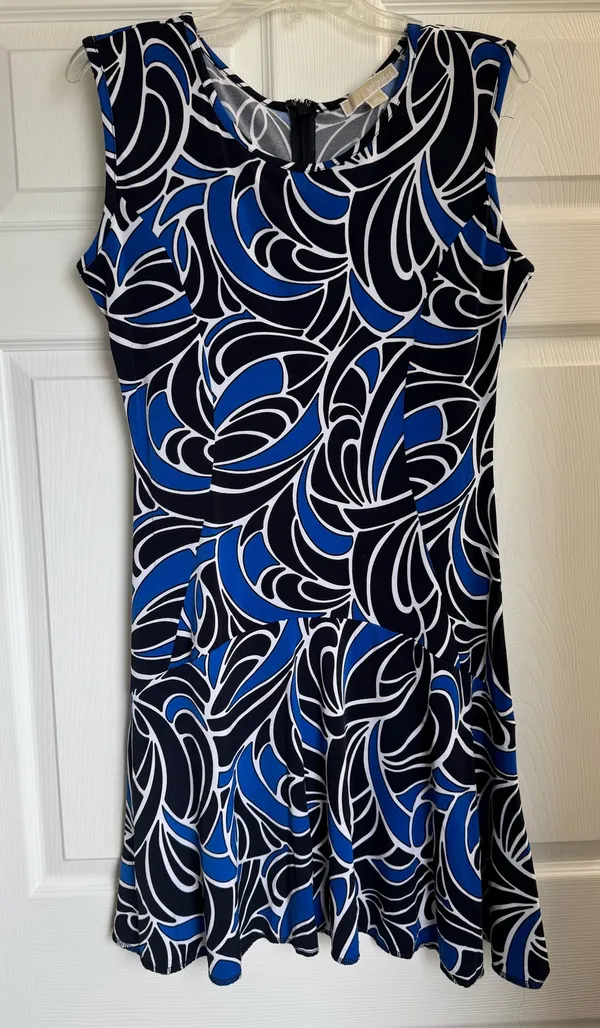 Michael Kors Women's Sleeveless Knee Length Dress, 'Amalfi Blue', Size Medium - Image 2