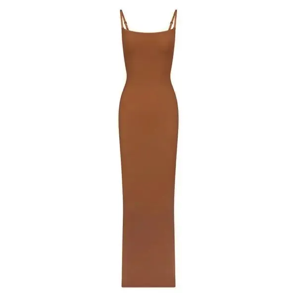 SKIMS Fits Everybody Long Slip Dress - Bronze, Size Large, $78 - Image 4