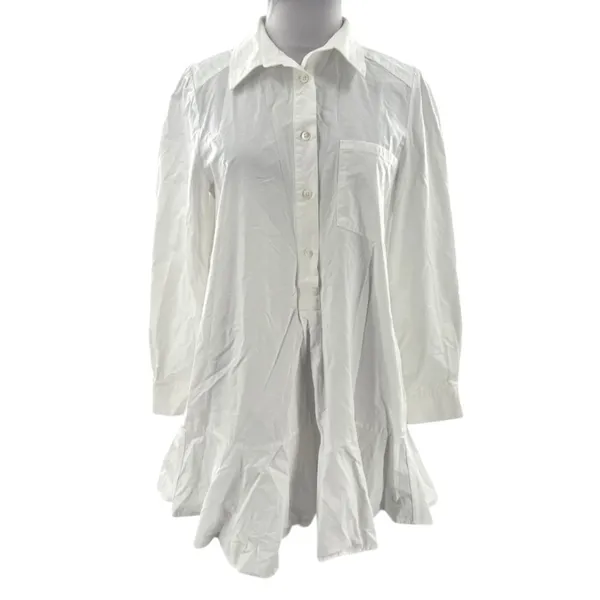 Tuckernuck White Cotton Poplin Callahan Shirt Dress‎ Sz S - Image 4
