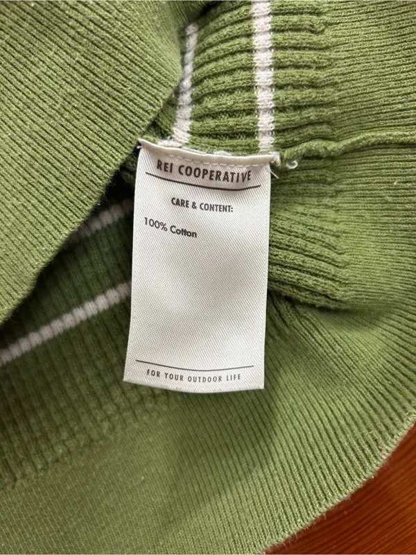 REI Co-op Women’s 100% Cotton Striped Knit Sweater Sz L 👽💚 - Image 7