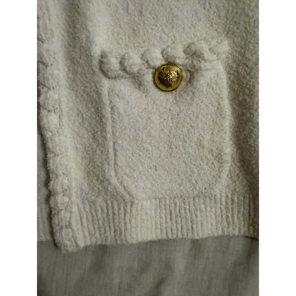 NWT J.Crew Odette Lady Jacket Cardigan Womens M White Gold Button Boucle - Image 10