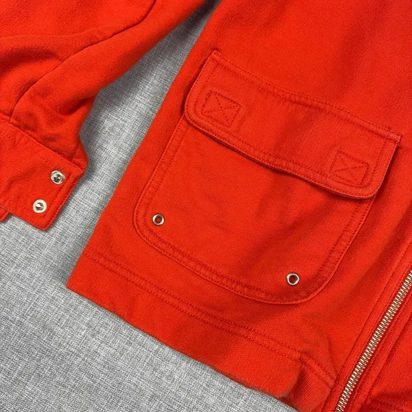 Lauren Ralph Lauren Jacket Womens Small Red Cotton Hooded Full Zip Pockets - Image 4