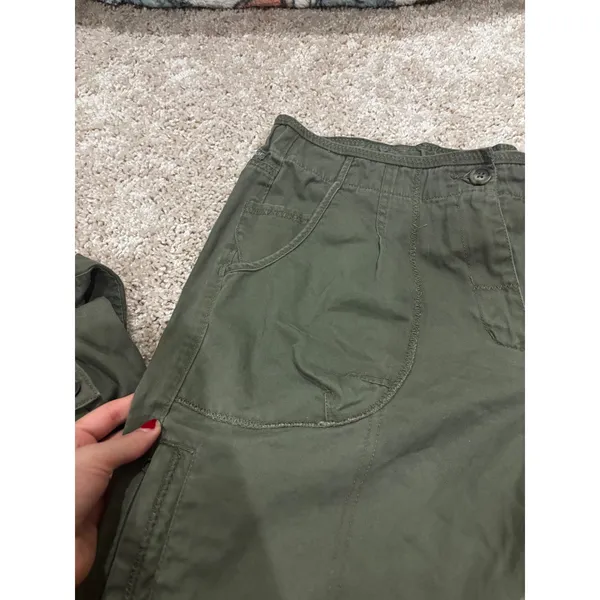 Woolrich Womens Light Olive Green Cotton Cargo Roll Tab Pants Size‎ 10 1106 - Image 5