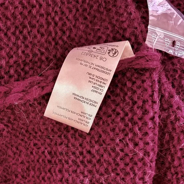 NWT!! FREE PEOPLE Marina SoftSpun Cardi Cardigan Sweater Purple Wine Alpaca S - Image 13
