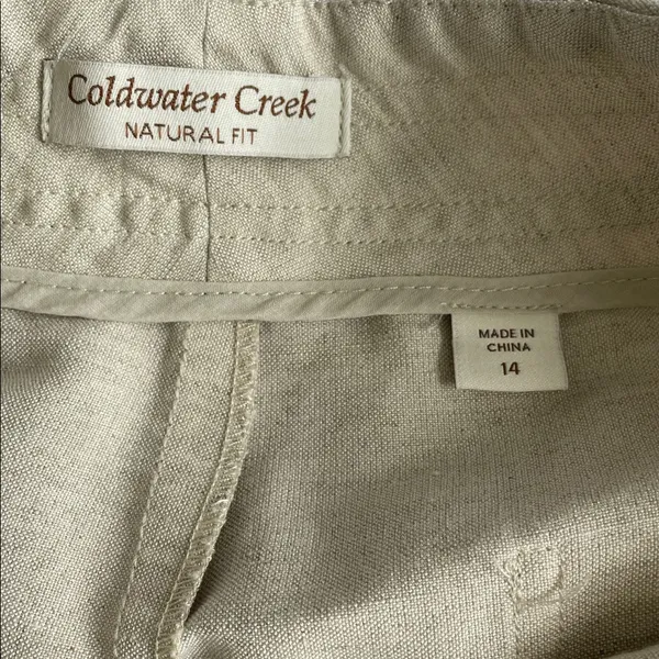 Coldwater Creek Light Beige Linen Pants - Image 4