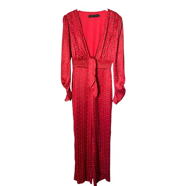 House of Harlow 1960 x Revolve sz. XS Vera Red Polka Dot Jumpsuit - Image 3