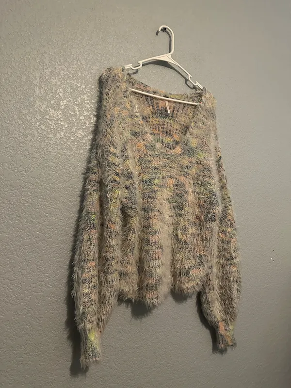 New Free People Gemini Fuzzy Confetti Oversized Sweater - Image 5