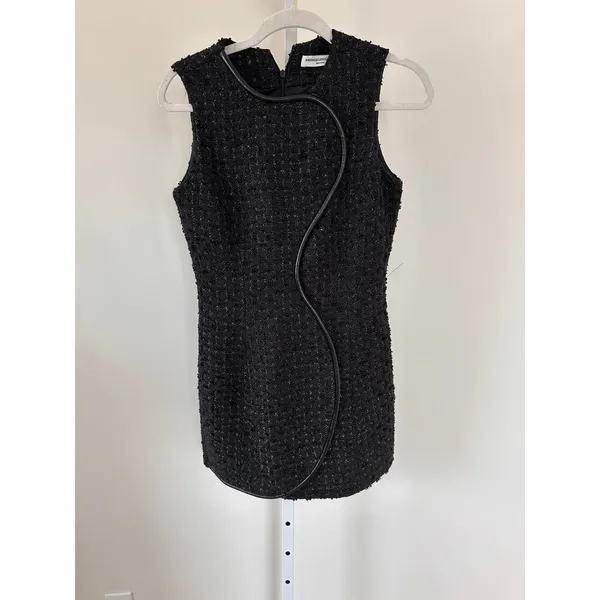 Amanda Uprichard Tweed Black Mini Dress size Small - Image 2