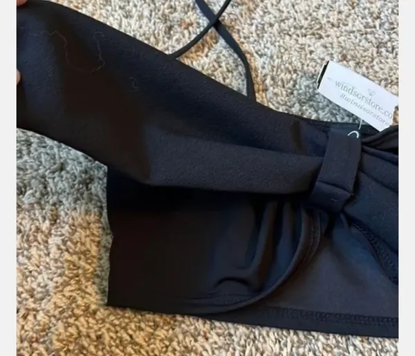 Windsor NWT Sz S Adorable Black Crop Top W Large Bow - Image 7