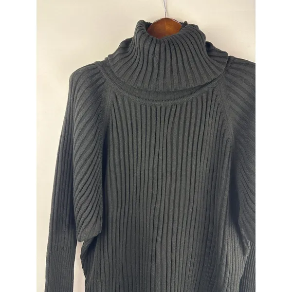 Women’s Elegant Unique Glamor Fashion XL Black Turtleneck - Image 2