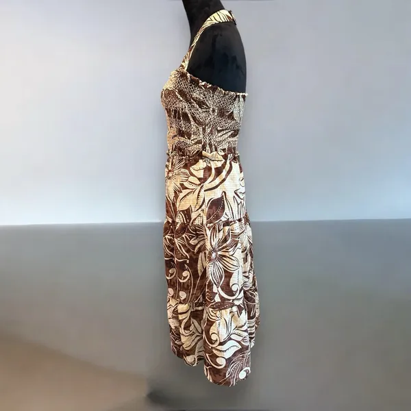 Sam Edelman Jennie Halter Dress Postcard Paradise Sorrel Horse Brown Floral‎ M - Image 3