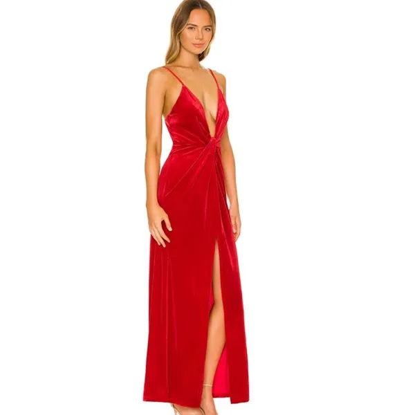 superdown Aurora Deep V Maxi Dress - Image 2