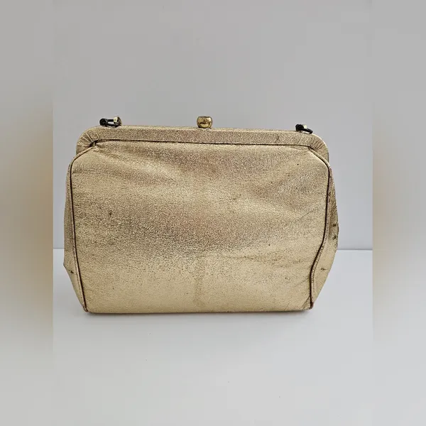 Vintage Souré Bag NY Tapestry Handbag - 1950s Floral Needlepoint & Gold Shimmer - Image 5