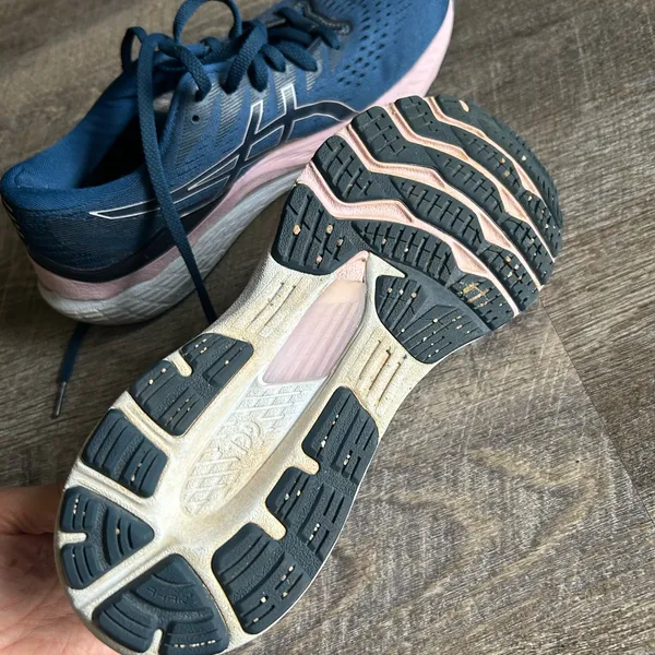 Asics Blue and Pink Gel-Kayano 28 Women's Running Shoe - Image 7