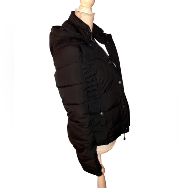 Abercrombie & Fitch Black Hooded Puffer Jacket - Image 2
