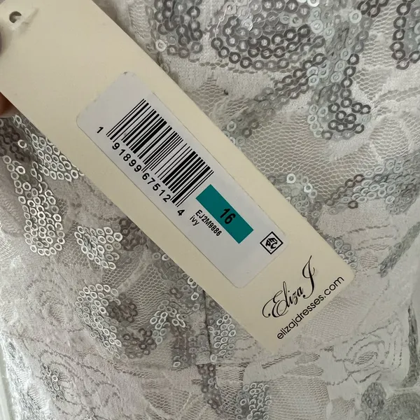 Eliza J. IVORY Off-the-Shoulder Dress Sequined Size 16, New w/Tag Retail $168 - Image 10